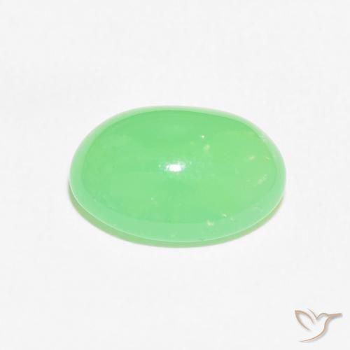 Chrysoprase Vert clair naturelle ovale, 3.02 ct, Opaque
