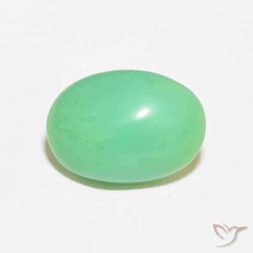 7.44ct Naturel Vert jaunâtre pâle Chrysoprase, ovale, Opaque