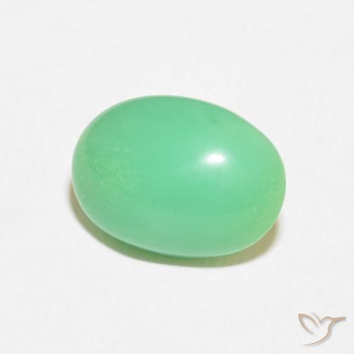 Chrysoprase Vert jaunâtre pâle naturelle ovale, 7.44 ct, Opaque