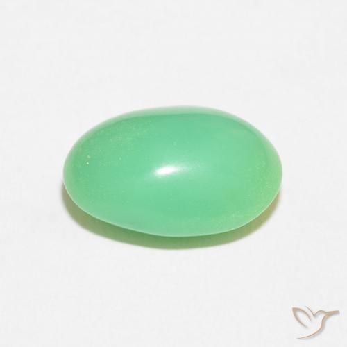 Chrysoprase Vert jaunâtre pâle naturelle ovale, 7.44 ct, Opaque