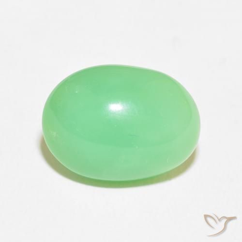 7.98ct Naturel Vert trèfle léger Chrysoprase, ovale, Opaque