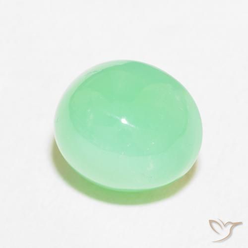 Chrysoprase Vert fougère léger naturelle ovale, 4.81 ct, Opaque