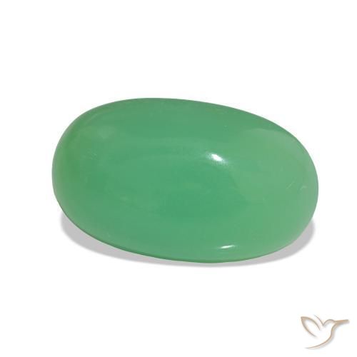 Chrysoprase Vert trèfle naturelle Coupe ovale, 3.60 ct, Opaque