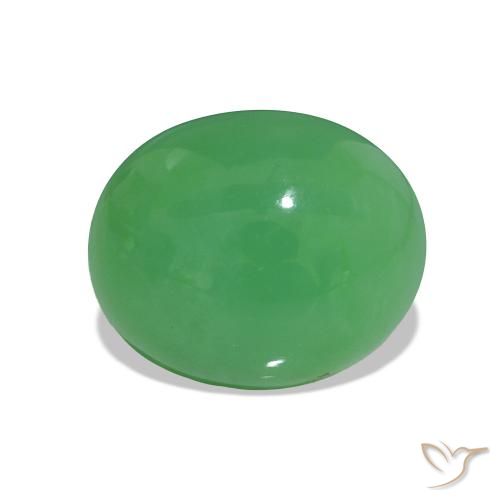 Chrysoprase Vert jaunâtre naturelle Coupe ovale, 3.50 ct, Opaque