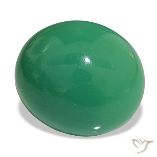 Chrysoprase Vert chaud naturelle Coupe ovale, 21.75 ct, Opaque