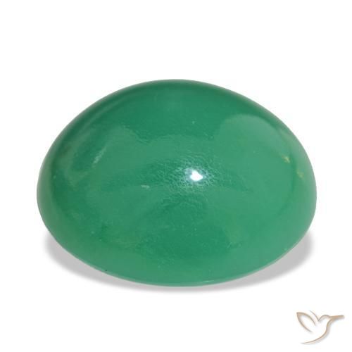 Chrysoprase Vert chaud naturelle Coupe ovale, 21.75 ct, Opaque