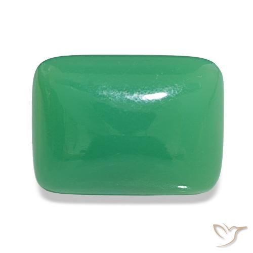 Chrysoprase Vert basilic léger naturelle Baquette, 8.79 ct, Opaque