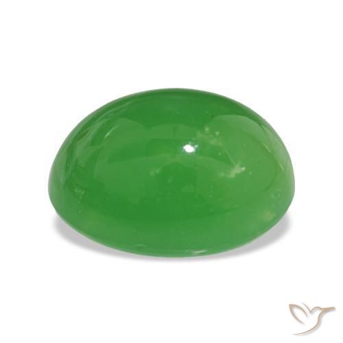 Chrysoprase Vert éclatant naturelle Coupe ovale, 5.19 ct, Opaque