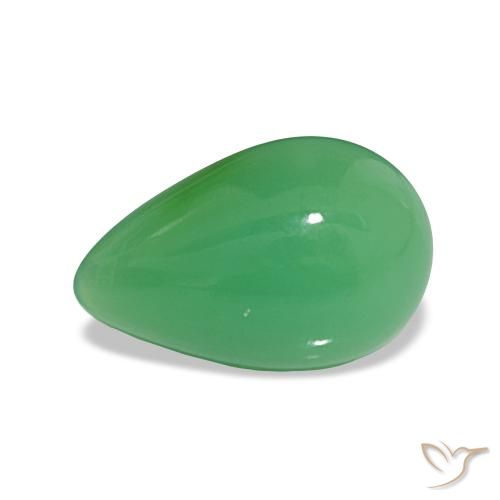 Chrysoprase Vert trèfle naturelle En forme de poire, 2.34 ct, Opaque