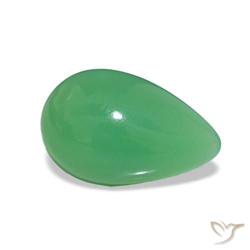 Chrysoprase Vert trèfle naturelle En forme de poire, 2.34 ct, Opaque