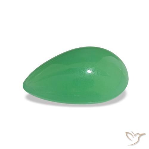 Chrysoprase Vert trèfle naturelle En forme de poire, 2.34 ct, Opaque