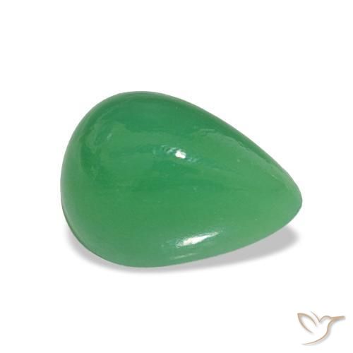 Chrysoprase Vert basilic léger naturelle En forme de poire, 1.66 ct, Opaque