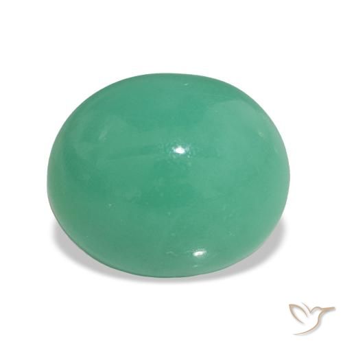Chrysoprase Vert moyen naturelle Coupe ovale, 3.55 ct, Opaque