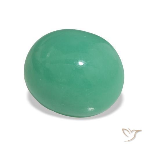 Chrysoprase Vert moyen naturelle Coupe ovale, 3.55 ct, Opaque