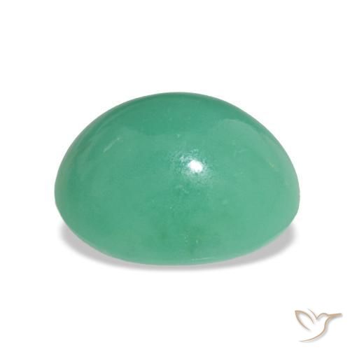 Chrysoprase Vert moyen naturelle Coupe ovale, 3.55 ct, Opaque