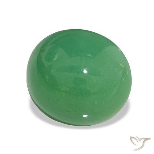Chrysoprase Vert trèfle naturelle Coupe ovale, 5.48 ct, Opaque
