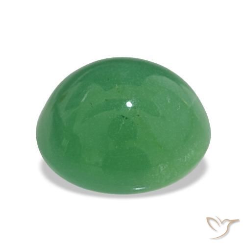 Chrysoprase Vert trèfle naturelle Coupe ovale, 5.48 ct, Opaque