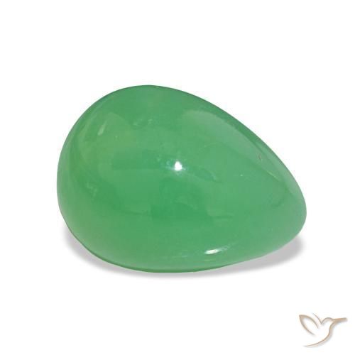 Chrysoprase Vert moyen naturelle En forme de poire, 2.30 ct, Opaque
