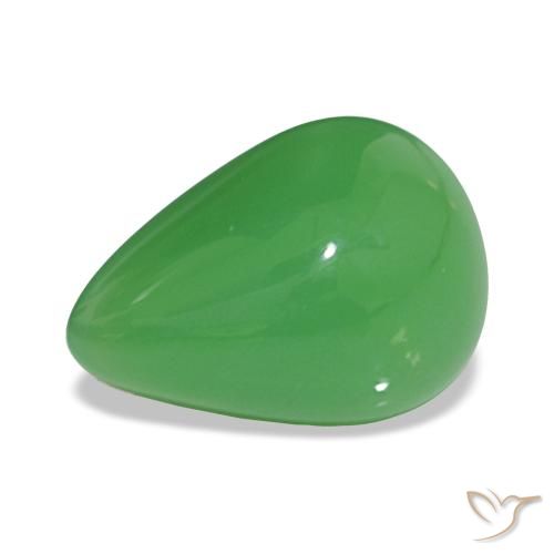 Chrysoprase Vert moyen naturelle En forme de poire, 3.65 ct, Opaque