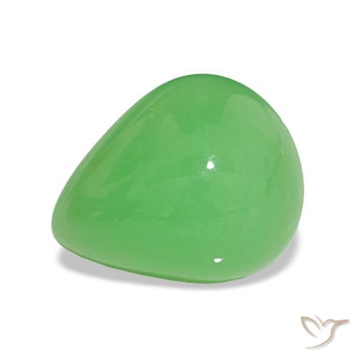 Chrysoprase Vert éclatant naturelle En forme de poire, 2.93 ct, Opaque
