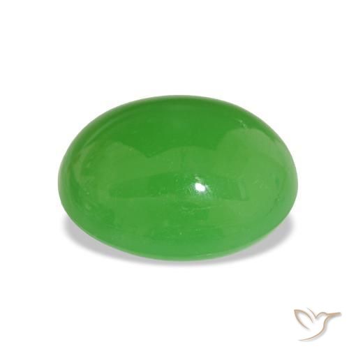 Chrysoprase Vert éclatant naturelle Coupe ovale, 5.02 ct, Opaque