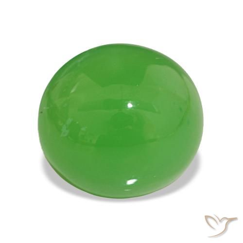 Chrysoprase Vert éclatant naturelle Coupe ovale, 5.59 ct, Opaque