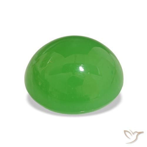 Chrysoprase Vert éclatant naturelle Coupe ovale, 5.59 ct, Opaque