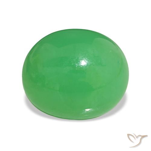 Chrysoprase Vert moyen naturelle Coupe ovale, 6.97 ct, Opaque
