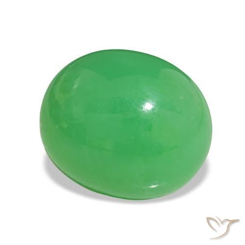 Chrysoprase Vert moyen naturelle Coupe ovale, 6.97 ct, Opaque