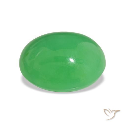 Chrysoprase Vert moyen naturelle Coupe ovale, 6.97 ct, Opaque