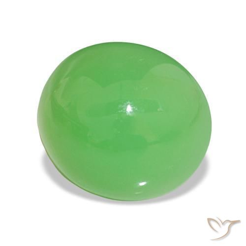 Chrysoprase Vert éclatant naturelle Coupe ovale, 7.23 ct, Opaque