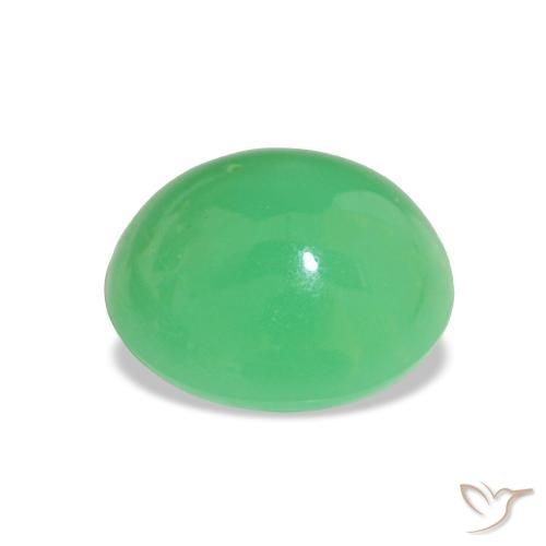 Chrysoprase Vert jaunâtre naturelle Coupe ovale, 4.13 ct, Opaque