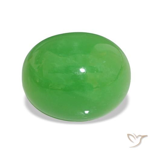 Chrysoprase Vert éclatant naturelle Coupe ovale, 8.78 ct, Opaque