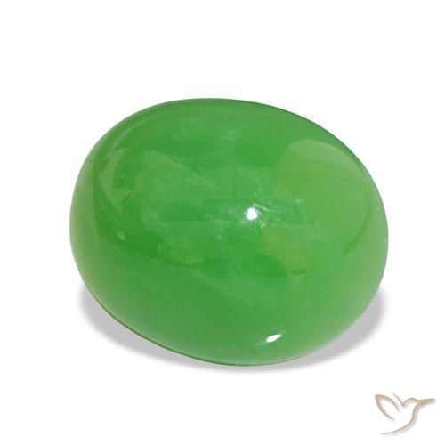 Chrysoprase Vert éclatant naturelle Coupe ovale, 8.78 ct, Opaque