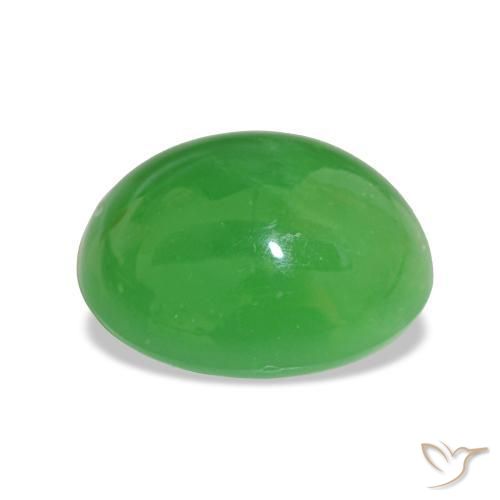 Chrysoprase Vert éclatant naturelle Coupe ovale, 8.78 ct, Opaque