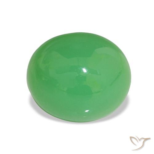 Chrysoprase Vert moyen naturelle Coupe ovale, 3.30 ct, Opaque