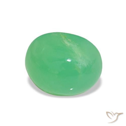 Chrysoprase Vert moyen naturelle Coupe ovale, 2.20 ct, Opaque