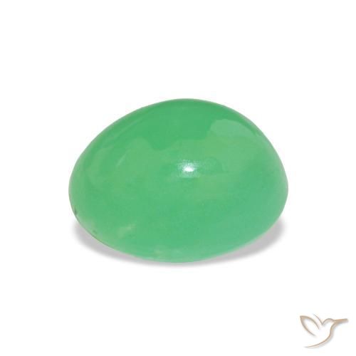 Chrysoprase Vert moyen naturelle Coupe ovale, 2.20 ct, Opaque