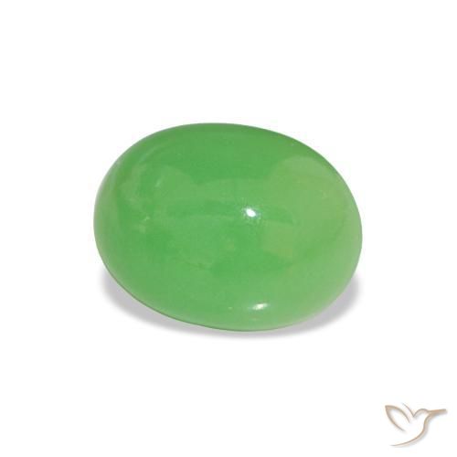 Chrysoprase Vert éclatant naturelle Coupe ovale, 1.84 ct, Opaque