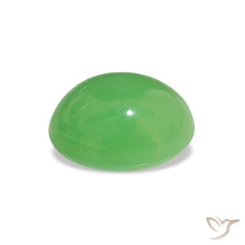 Chrysoprase Vert éclatant naturelle Coupe ovale, 1.84 ct, Opaque