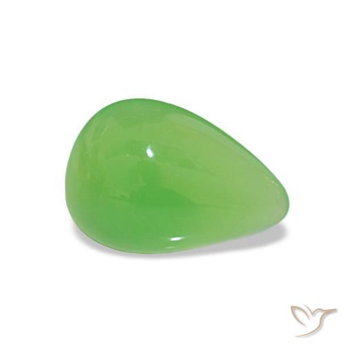 Chrysoprase Vert citron naturelle En forme de poire, 1.21 ct, Translucide