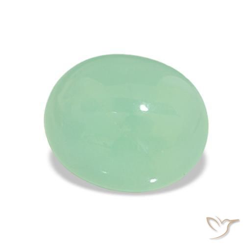Chrysoprase Vert clair naturelle Coupe ovale, 3.31 ct, Translucide