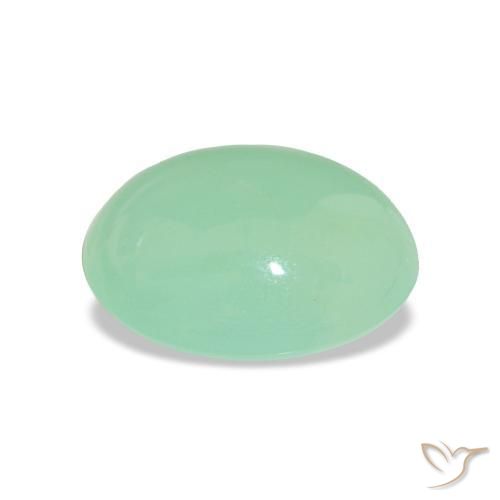 Chrysoprase Vert clair naturelle Coupe ovale, 3.31 ct, Translucide