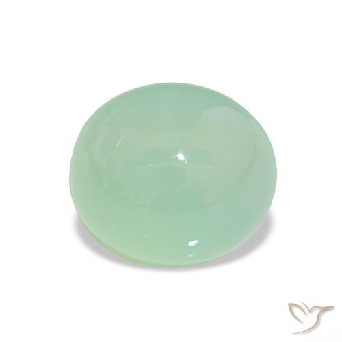 Chrysoprase Vert menthe léger naturelle Coupe ovale, 3.92 ct, Translucide