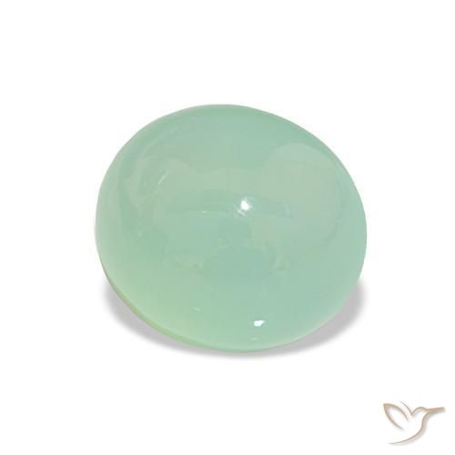 Chrysoprase Vert menthe léger naturelle Coupe ovale, 3.92 ct, Translucide