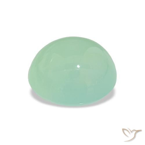 Chrysoprase Vert menthe léger naturelle Coupe ovale, 3.92 ct, Translucide