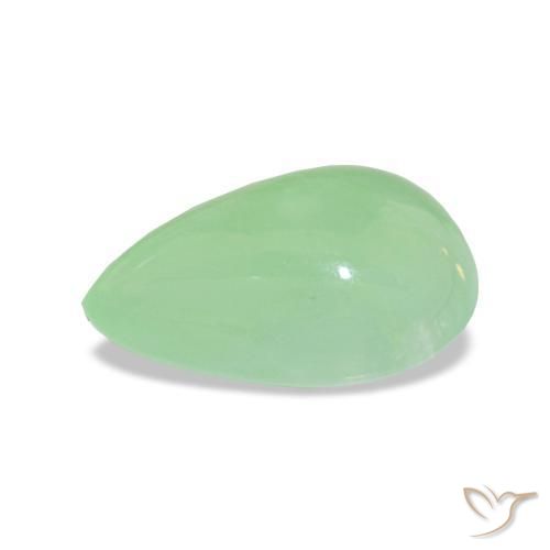 Chrysoprase Vert poire léger naturelle En forme de poire, 3.07 ct, Translucide