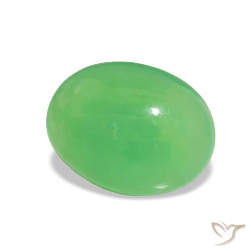 Chrysoprase Vert moyen naturelle Coupe ovale, 1.48 ct, Translucide