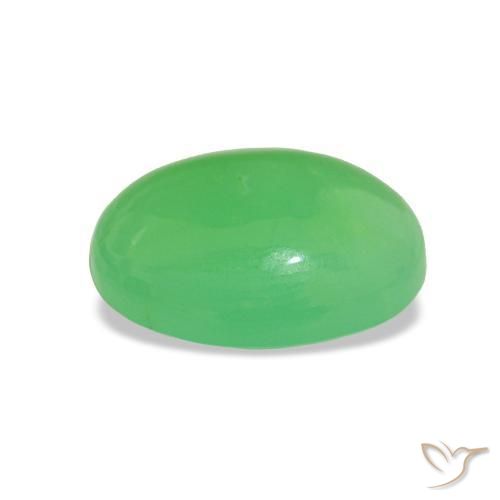 Chrysoprase Vert moyen naturelle Coupe ovale, 1.48 ct, Translucide