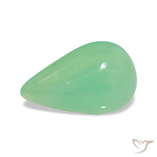 Chrysoprase Vert jaunâtre pâle naturelle En forme de poire, 3.48 ct, Translucide